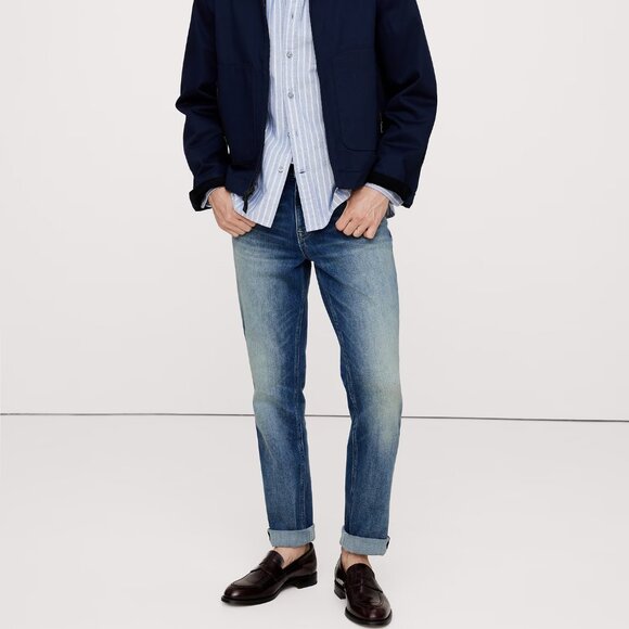 Banana Republic Slim Traveler Jean 2.0 size 32/32 Medium Wash - Picture 1 of 5